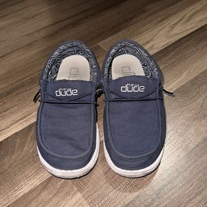 Hey Dude Wally Youth Navy Blue | Size Y3-L4 | Boy's Slip On Loafers